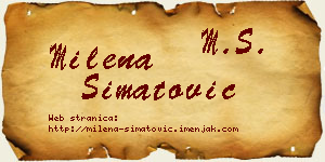 Milena Simatović vizit kartica